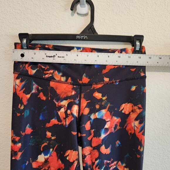 Joy Lab Leggings Size Small Black Navy Red Orange Floral Watercolor Gym Yoga - Picture 5 of 5